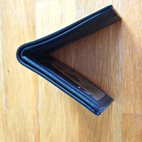 COACH Billfold ID Calf Leather Wallet - Black - Picture 10 of 14